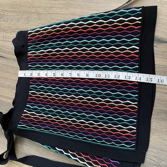 NBD Revolve Benton True Wrap Mini Skirt sz M Color Blush multi Pink and Black - Picture 11 of 12